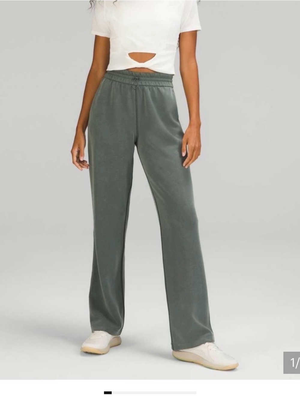 Lululemon Softstreme Wide-Leg Pants in Grey Eucalyptus (XS)